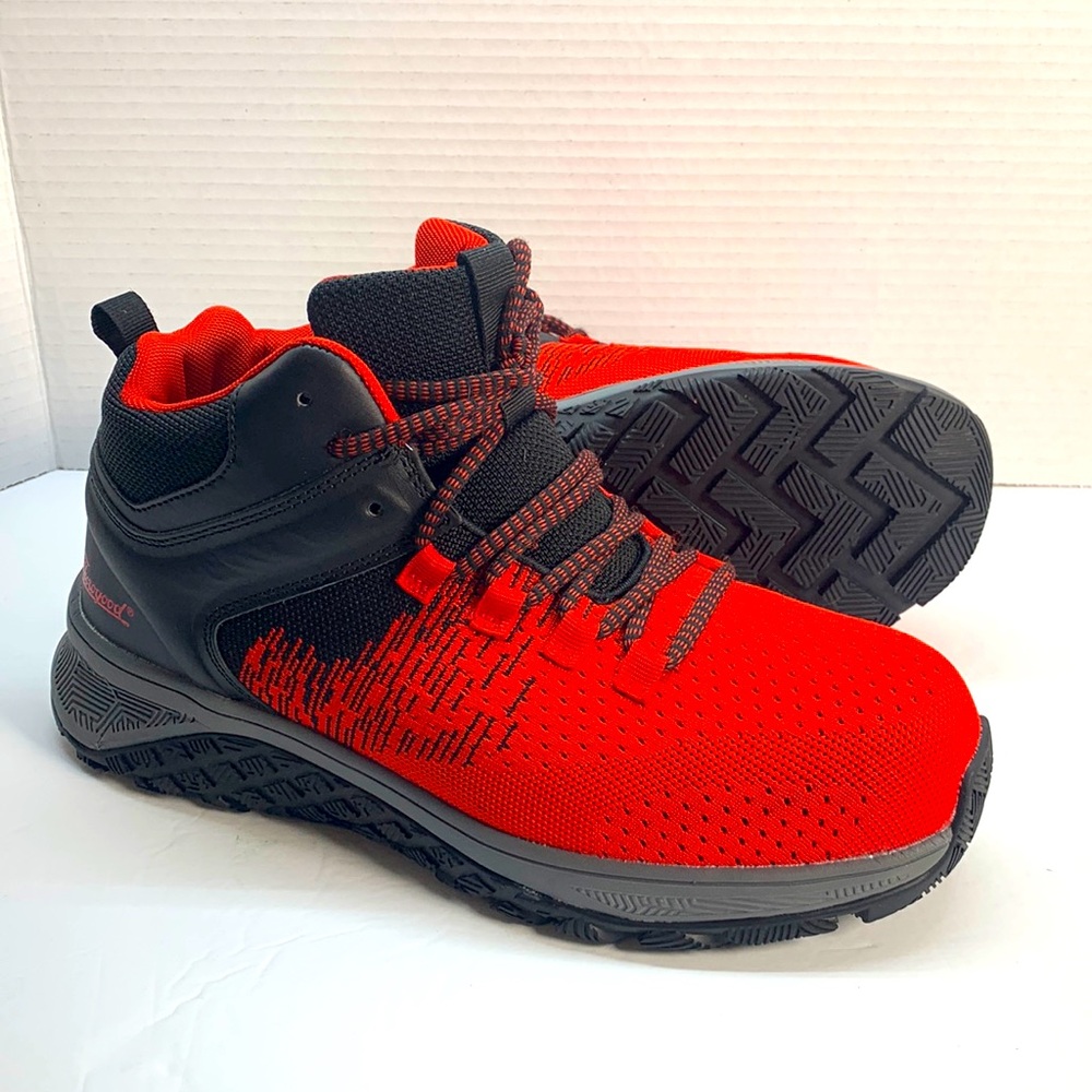 Thorogood AST Mid Top Red/Black Steel Toe Work shoe Men’s Size 9.5